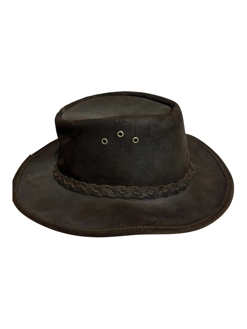 Rogue Men’s Hat Packable Packaway Style Solid Brown Oiled Leather xl